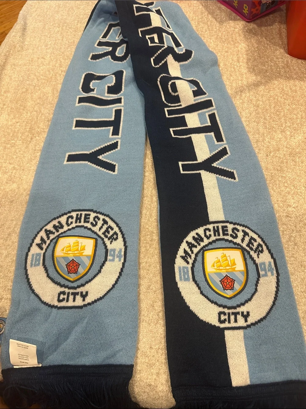 Manchester City Supporter Scarf - Sky Blue & Navy